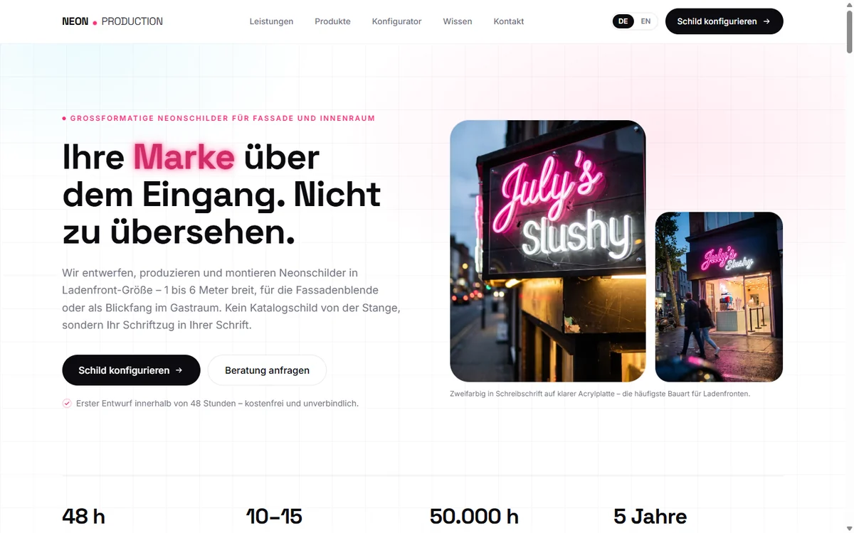 Startseite von Neon Production